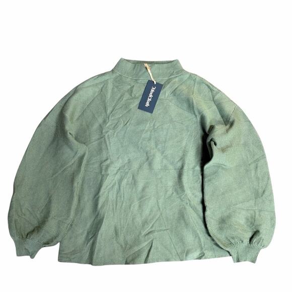 NEW ModCloth Casual Keeper Mock Neck Balloon Sleeve Sweater Size Large - Picture 4 of 8